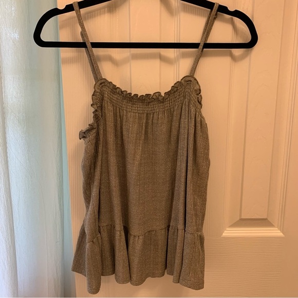 Anthropologie amadi Gray Ruffled Tiered Camisole | Wyatt Shimmer Tank - Picture 5 of 8